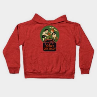 Vintage Anti-Vandalism Poster Kids Hoodie